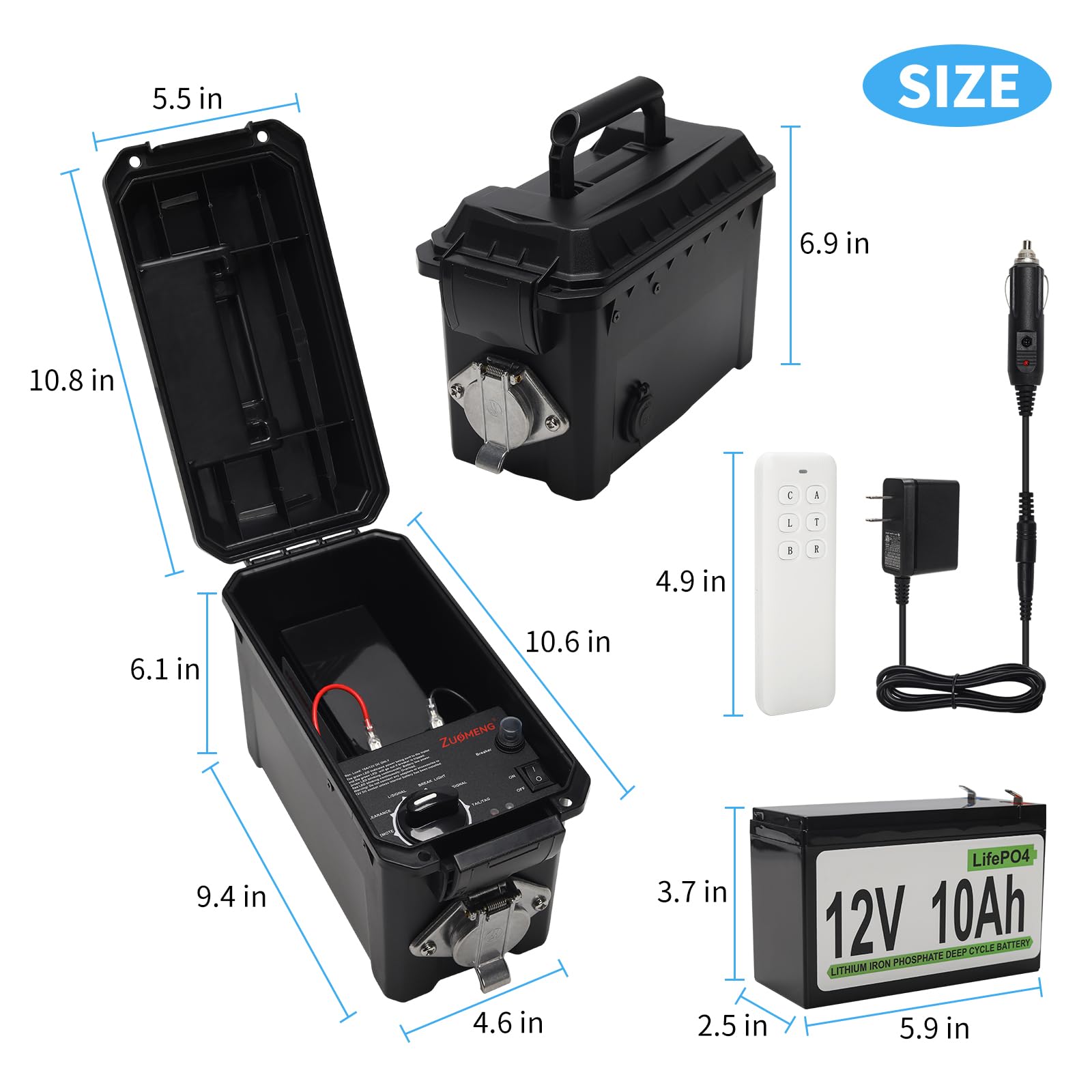 Zuomeng durable metal trailer socket and rugged case endure tough conditions