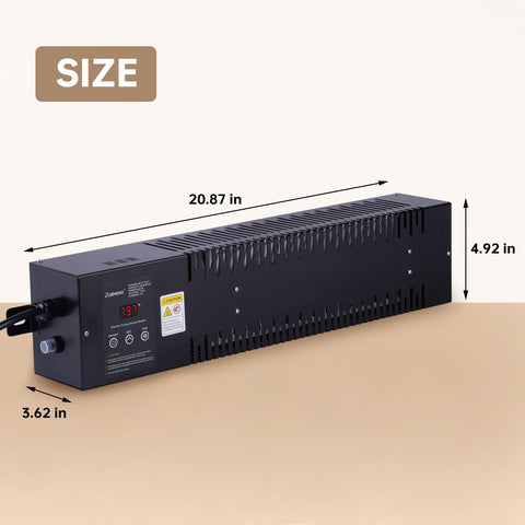 Zuomeng utility heater five point nine foot cord offers flexible setup.