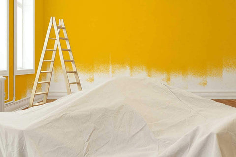ZUPERIA canvas drop cloth absorbing paint drips on a work surface