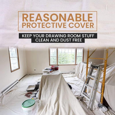 ZUPERIA heavy-duty cotton drop cloth shields furniture and walls from spills.