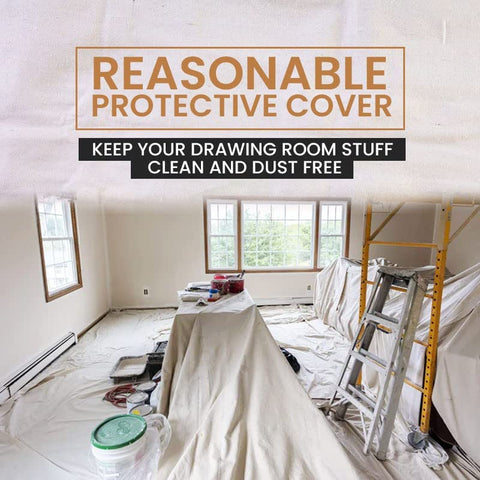 ZUPERIA cotton canvas drop cloth guards furniture during renovations.