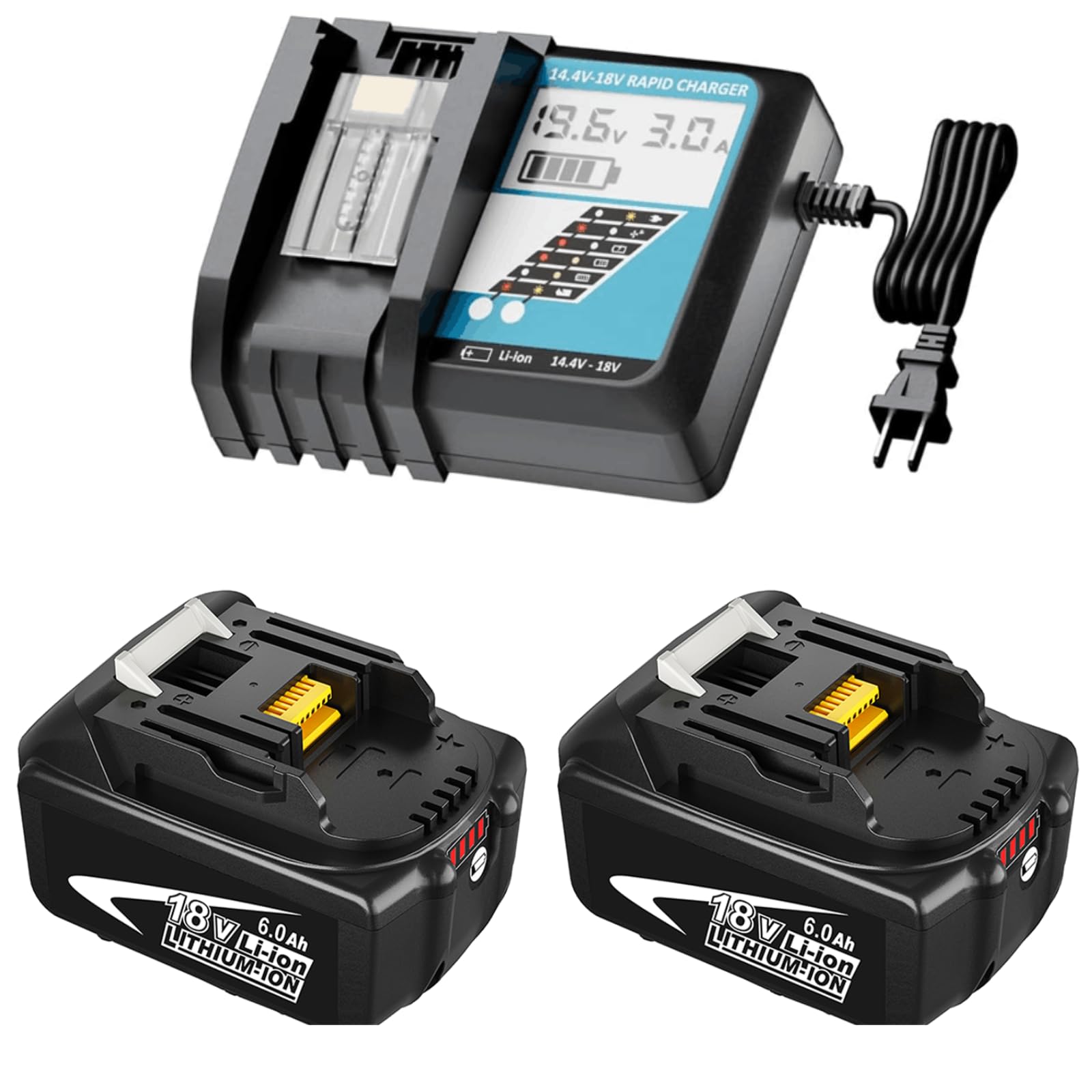 Zuyitoku 18V BL1860B 6000mAh battery for Makita tools delivers extended runtime.