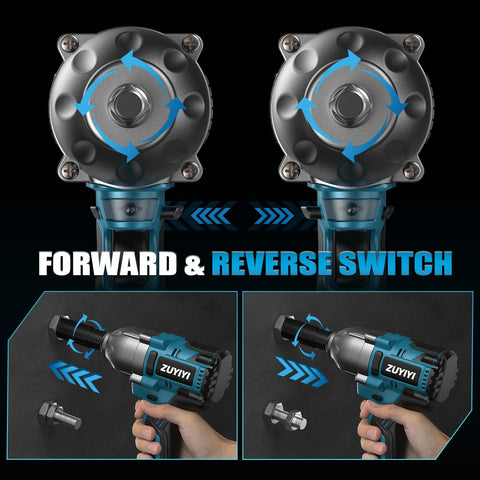 ZUYIYI cordless impact wrench complete kit with accessories for mechanics and DIYers.