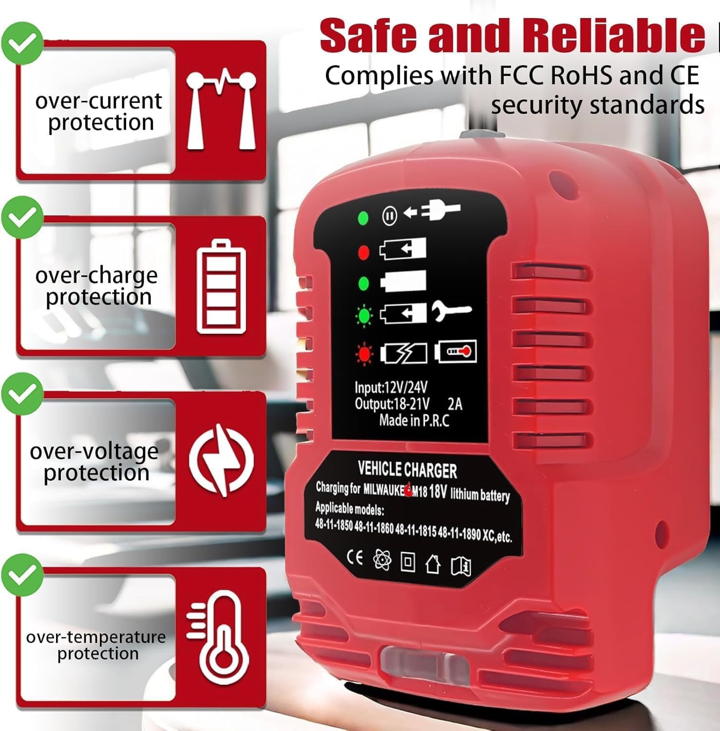 ZWDXRB Milwaukee M18 battery in charger demonstrating 18V charging