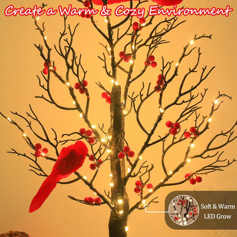 ZWJFDCBD lighted branches battery tree enables cordless placement anywhere in home.