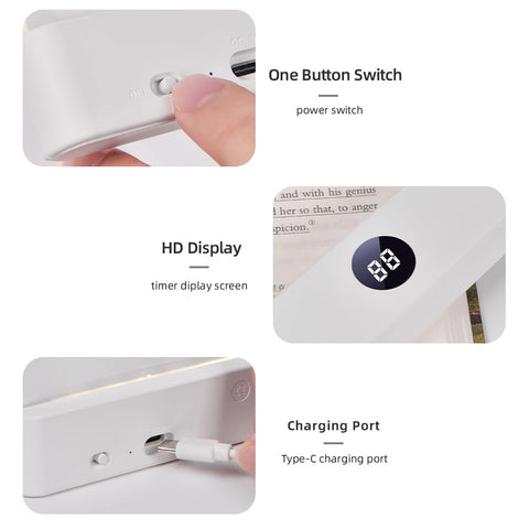 ZWJFDCBD Book Light flat panel night reading with even glow and portability