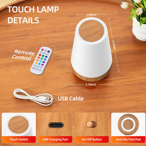 ZWOTNDT night light top touch control enables easy on/off at night.