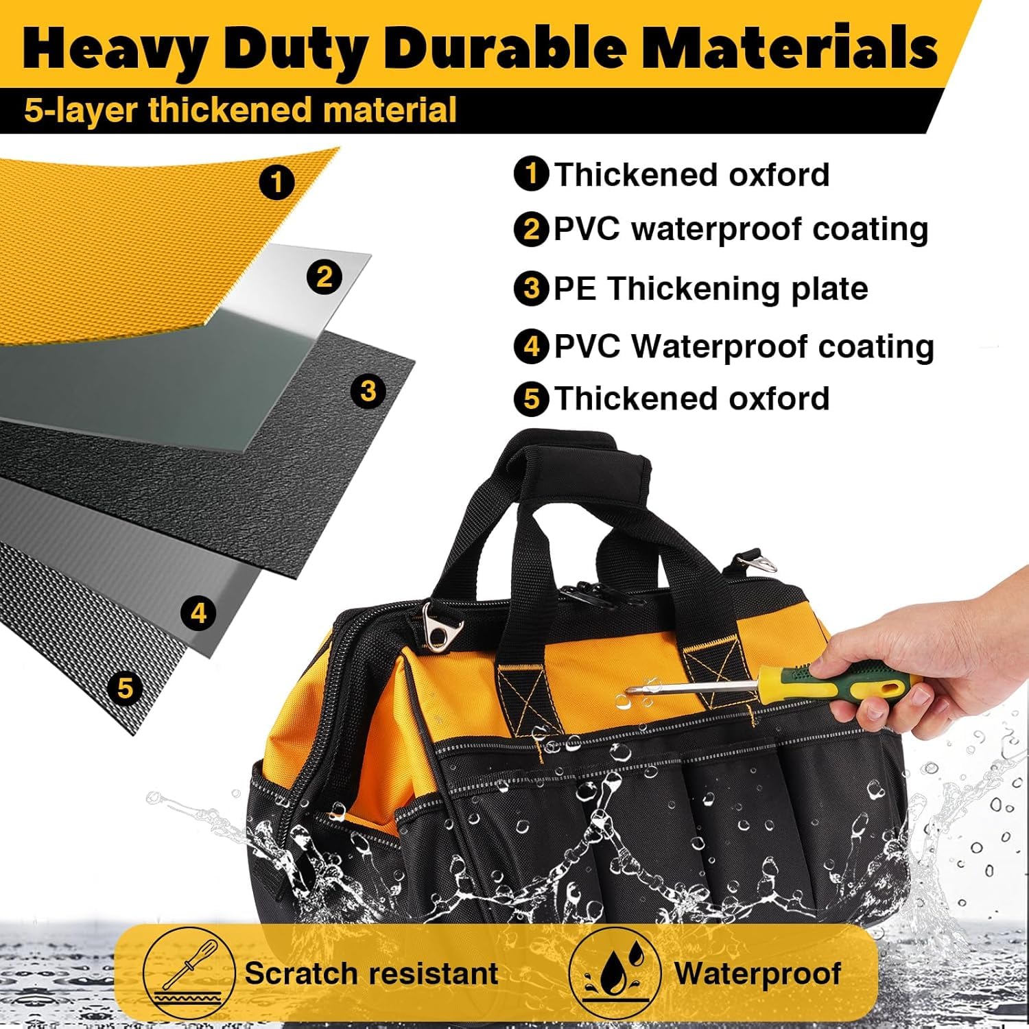 ZWZIOO anti-slip base stabilizes the bag on rugged surfaces