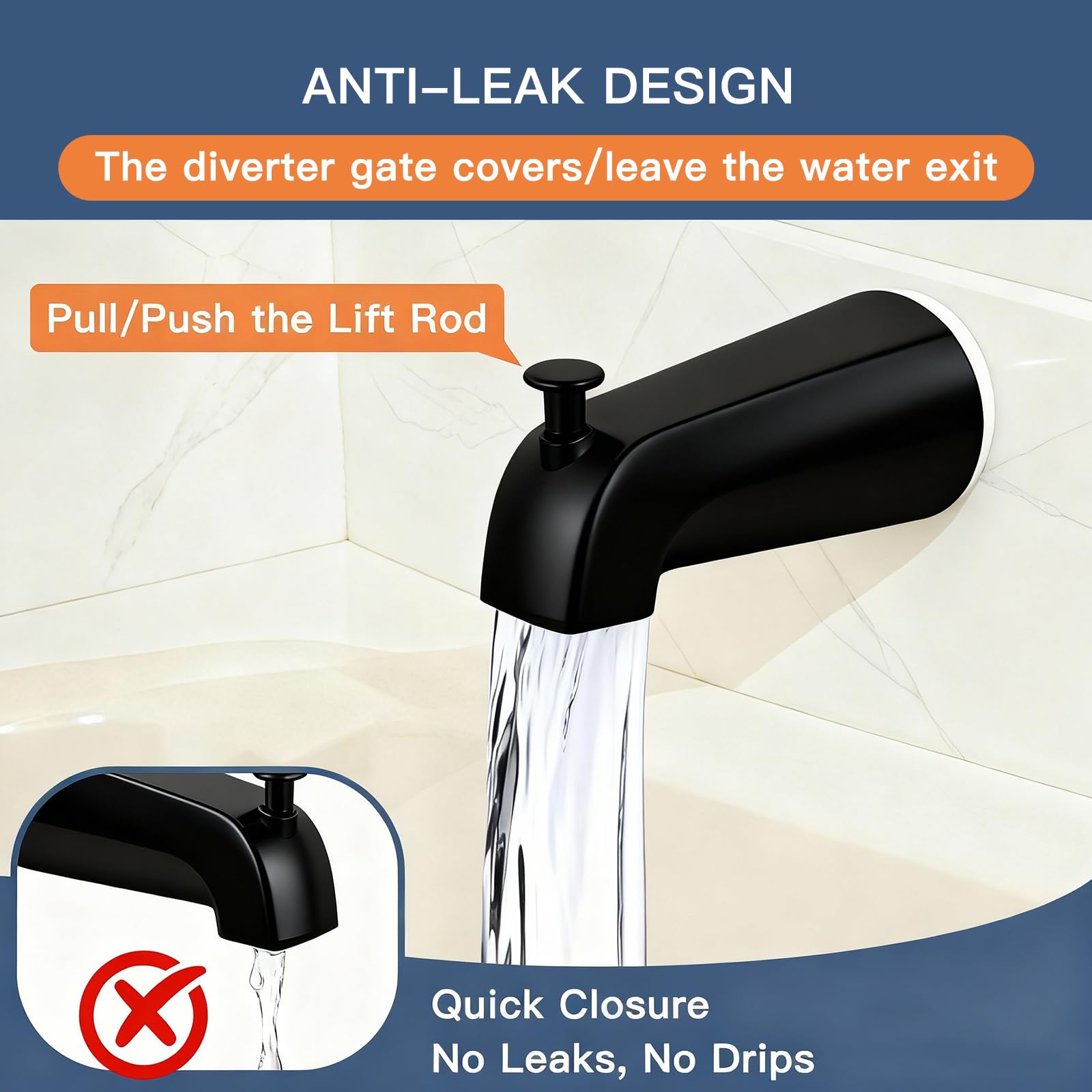 ZXFENG quick DIY install fits standard bathtubs with minimal tools