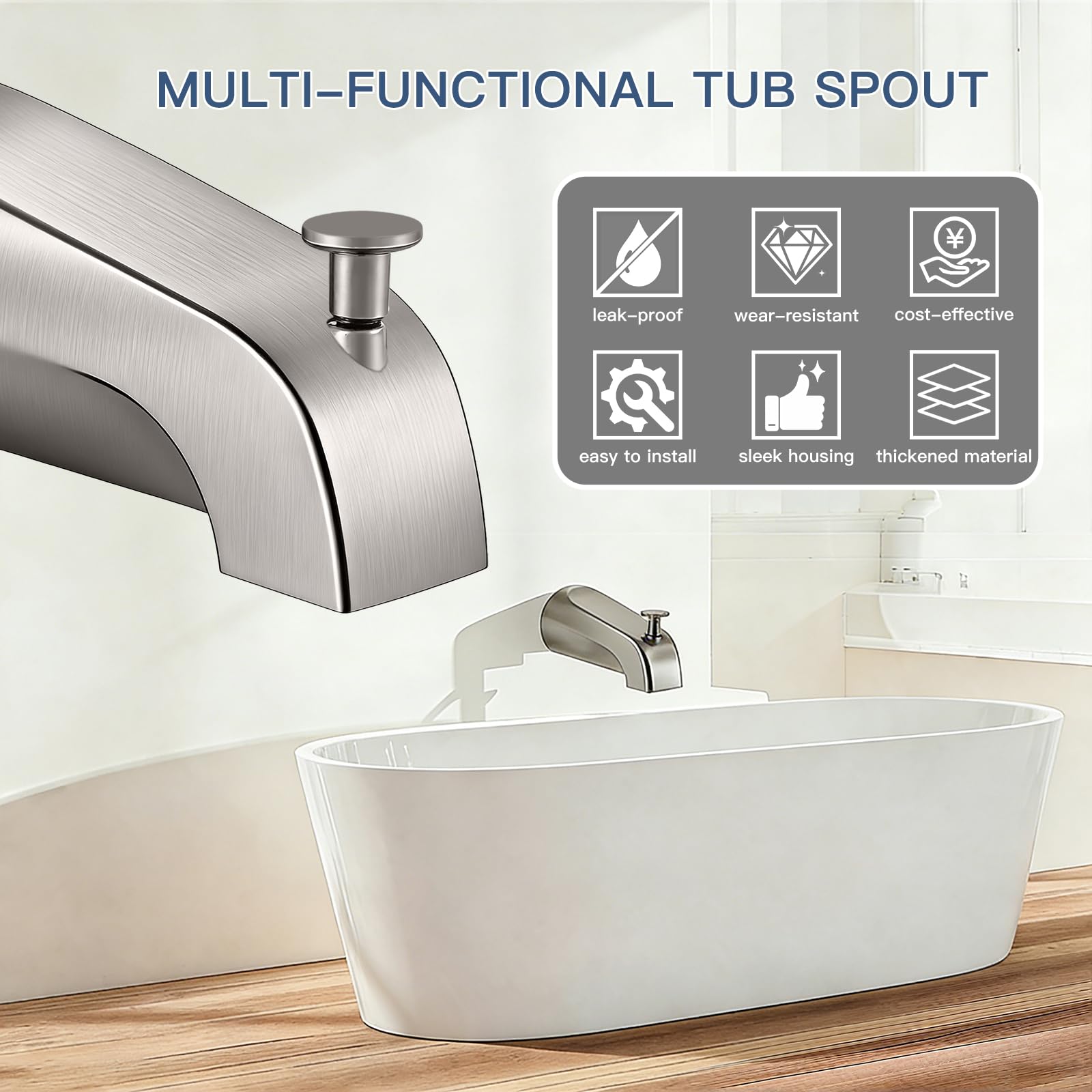 ZXFENG easy-install tub spout for quick DIY upgrades