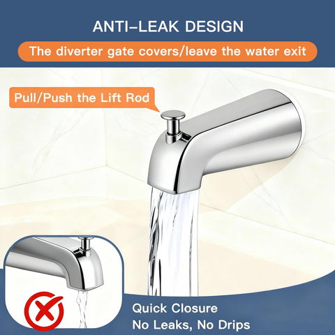 ZXFENG 1/2 IPS threaded tub spout compatible with standard piping