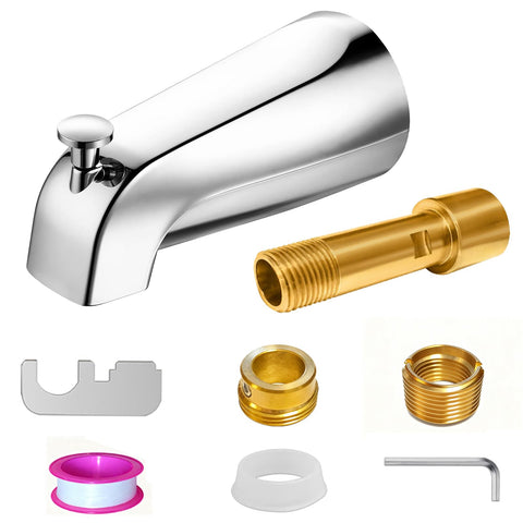ZXFENG metal chromel tub spout with diverter enables smooth tub-to-shower switching