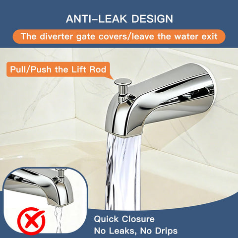ZXFENG pull-up diverter in action for simple tub or shower control