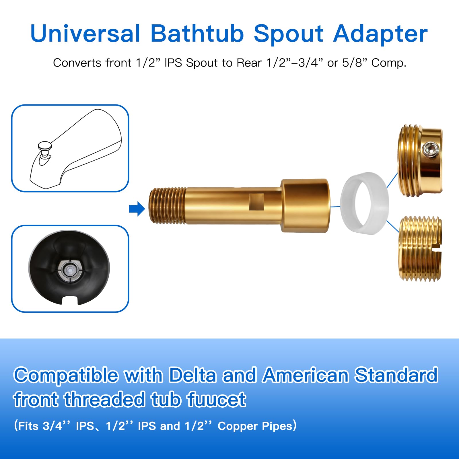 ZXFENG universal thread compatibility fits multiple pipe types