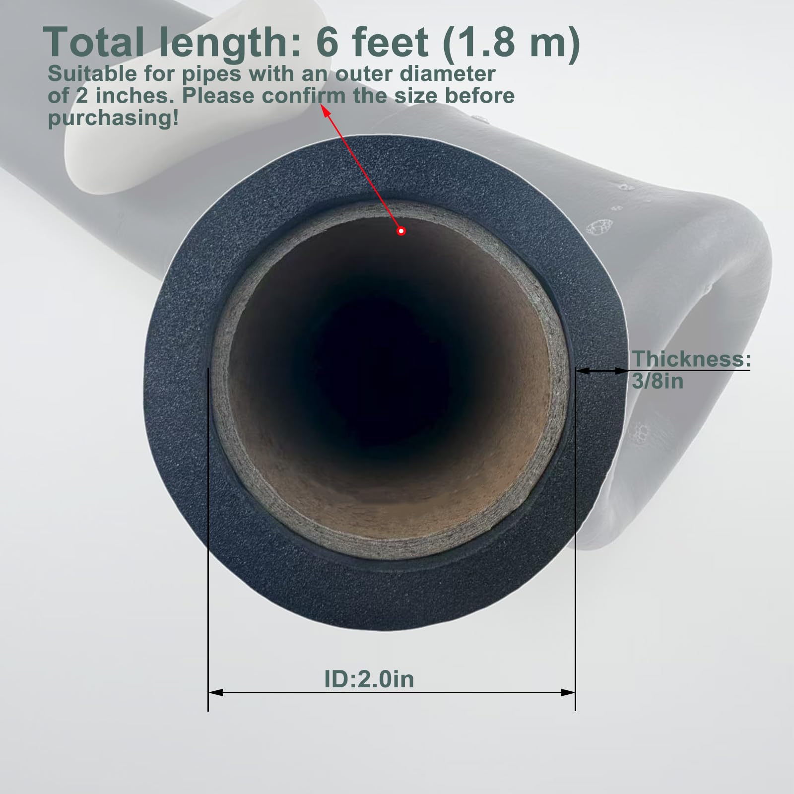 ZXTDBMBB insulation foam pipe for 2in pipes—easy installation.