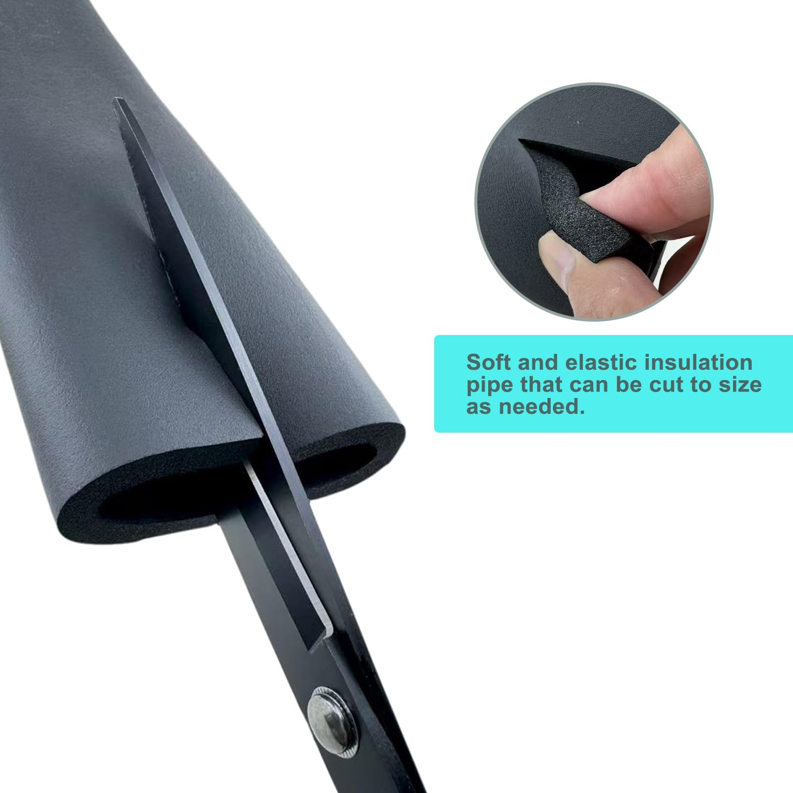 ZXTDBMBB easy-install foam pipe insulation with lubricant tip.