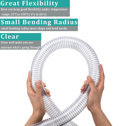 ZY-hosetube suction side view demonstrates stiffness to prevent collapse.