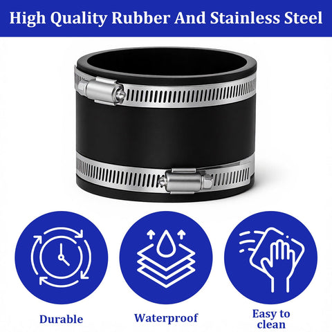 Zyghjort inner-diameter 4-inch cuff provides a snug seal for connectors.