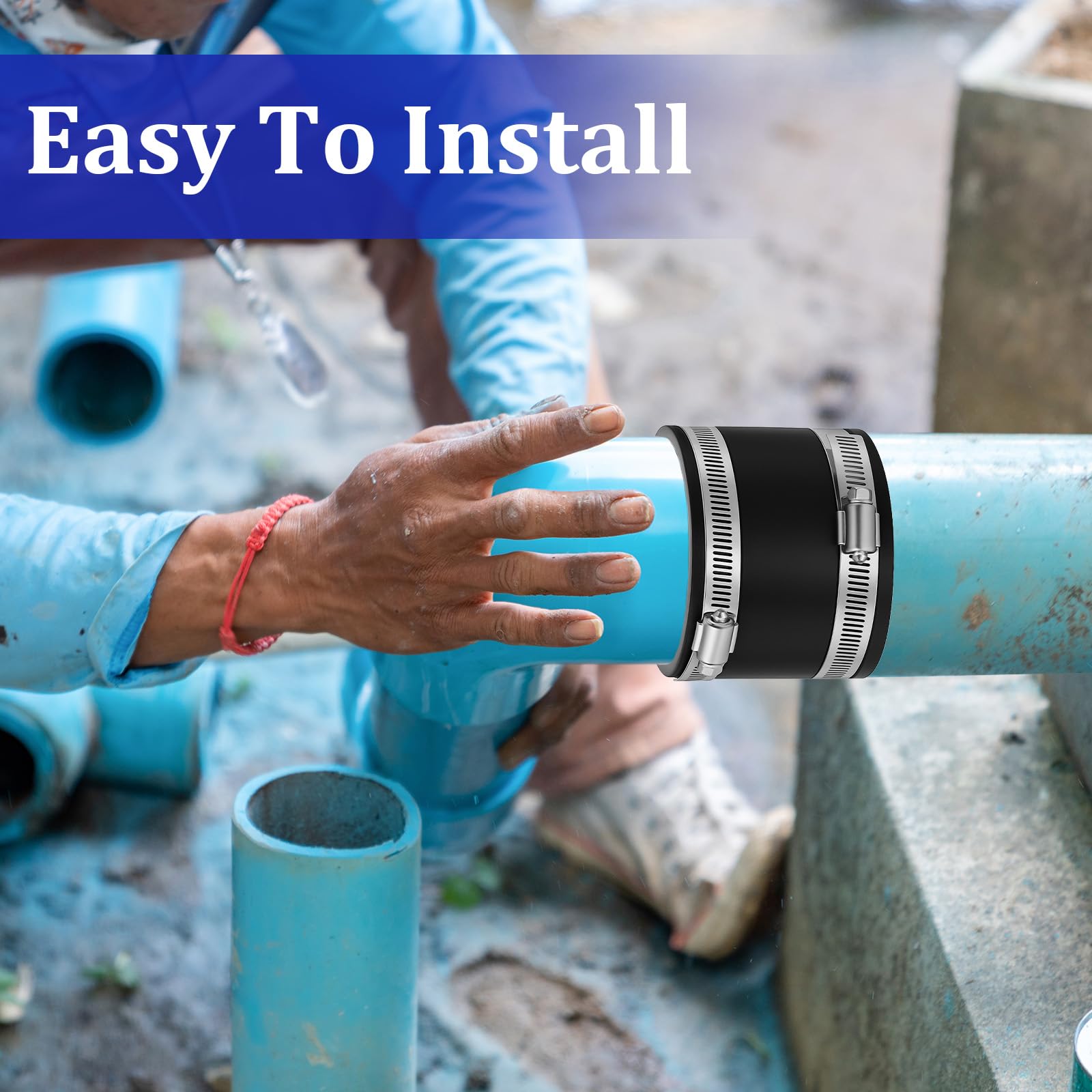 Zyghjort stainless steel clamps ensure secure, tool-friendly installation.