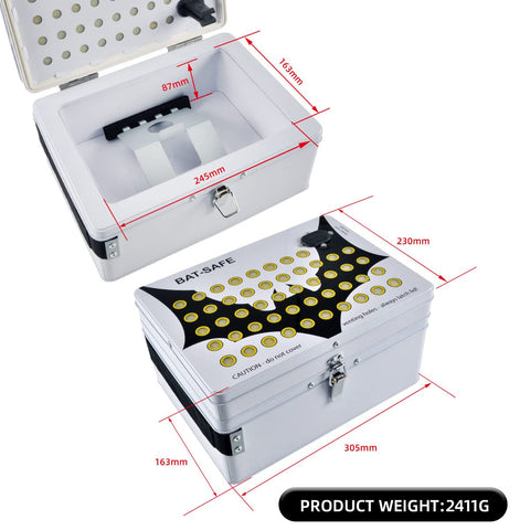 ZYHOBBY Lipo-Lithium charging safe box interior with magnetic stand supports easy setup