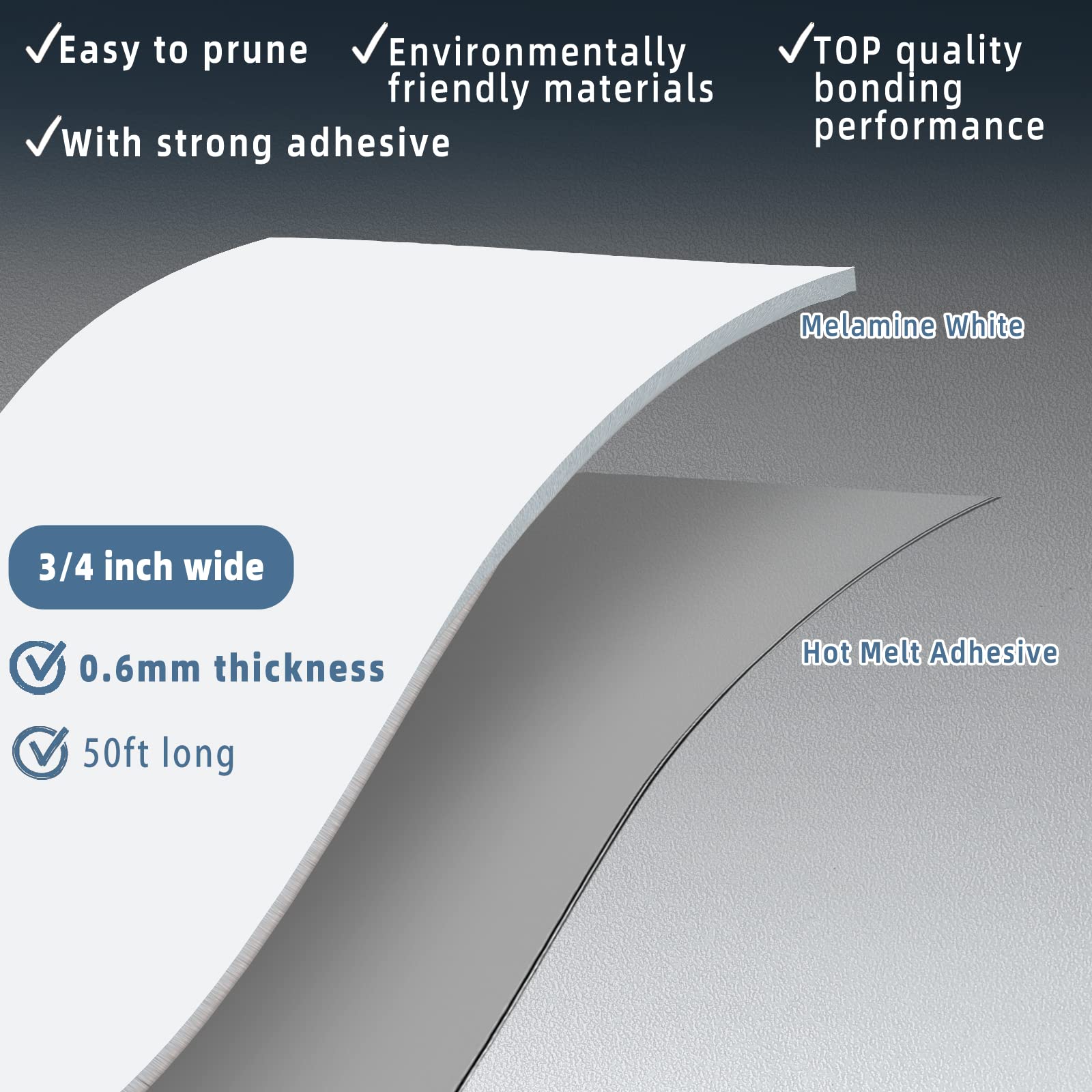 ZYJT pre-glued back edge banding ready for quick heat-apply installation