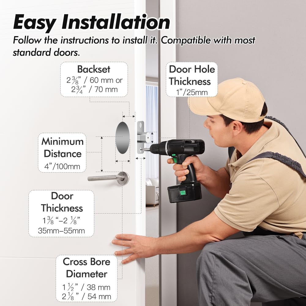 Durable zinc alloy body showcased for reliable home security.
