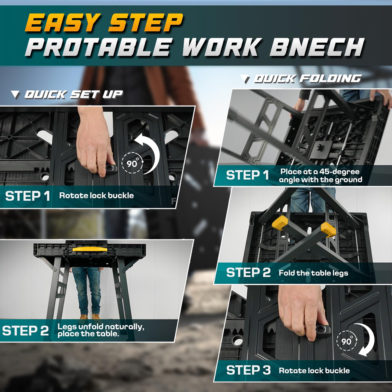 ZYLOQUEX work bench dimensions 34x25x31 for planning