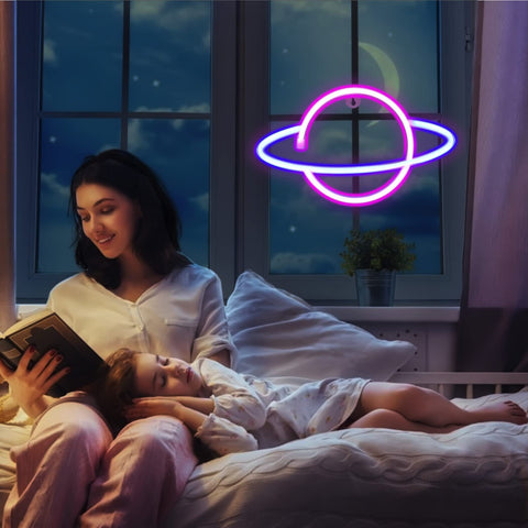 ZYP Neon Night Sign Bedroom Decor Setup for cohesive wall display