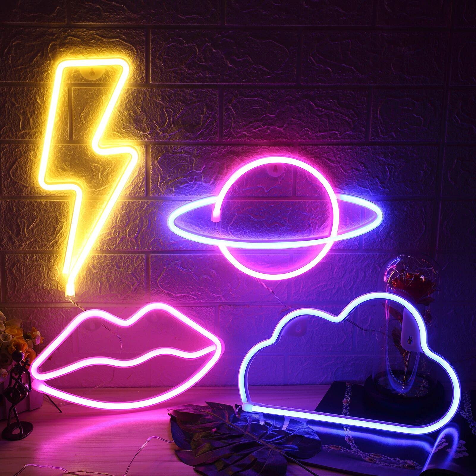ZYP Neon Night Sign Rosy Lips adds warm mood to the bedroom