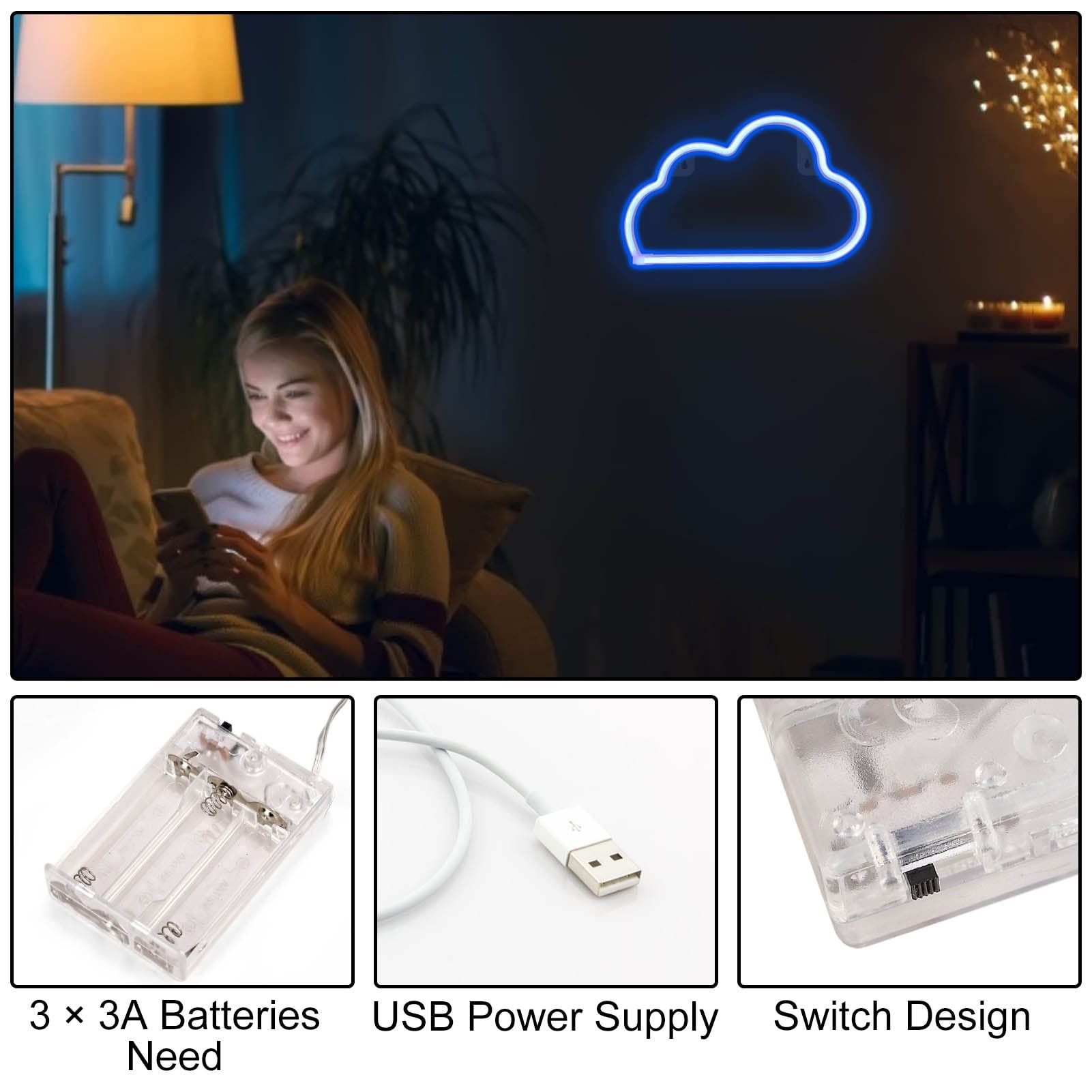 ZYP Neon Night Sign Wall Hanging Holes allows easy mounting