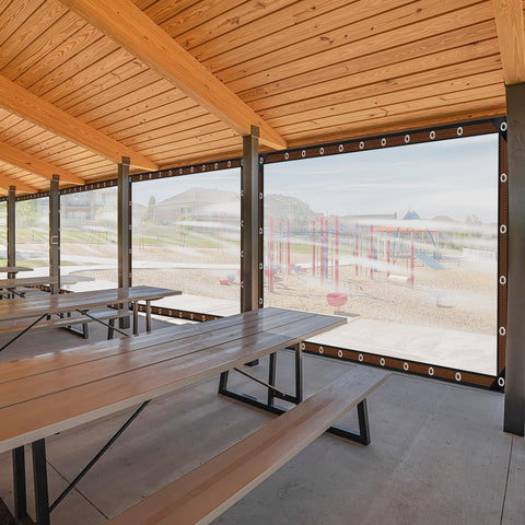 ZYP outdoor porch garden cover protects patio furniture during rain and sun.