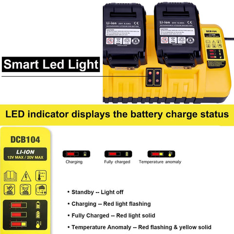 zyystarttogo 4-ports rapid charger supports DCB120 and DCB127 batteries