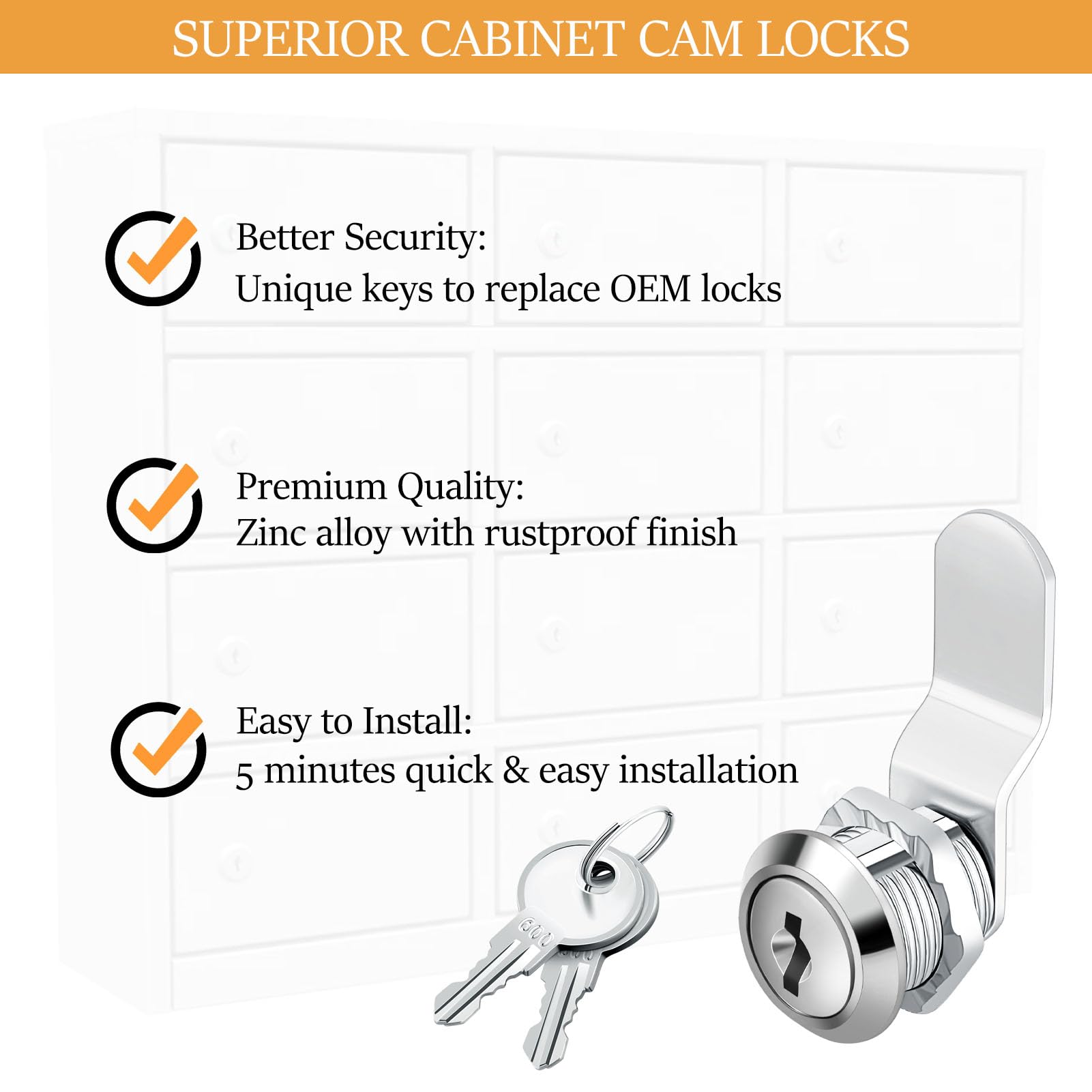 Zzbety 58 cam lock RV door keyed alike for vehicle security