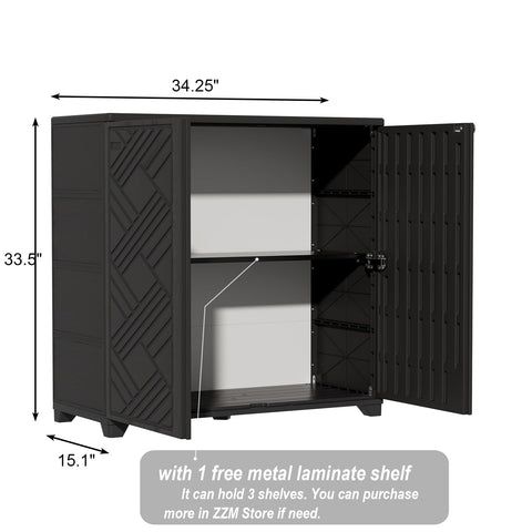 ZZM storage cabinet open-shelf interior layout enables flexible organization.