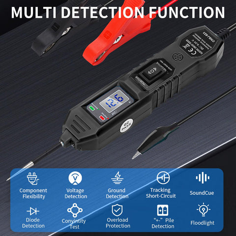 Zzxker Power Circuit Probe Tester LCD display clearly showing voltage readout