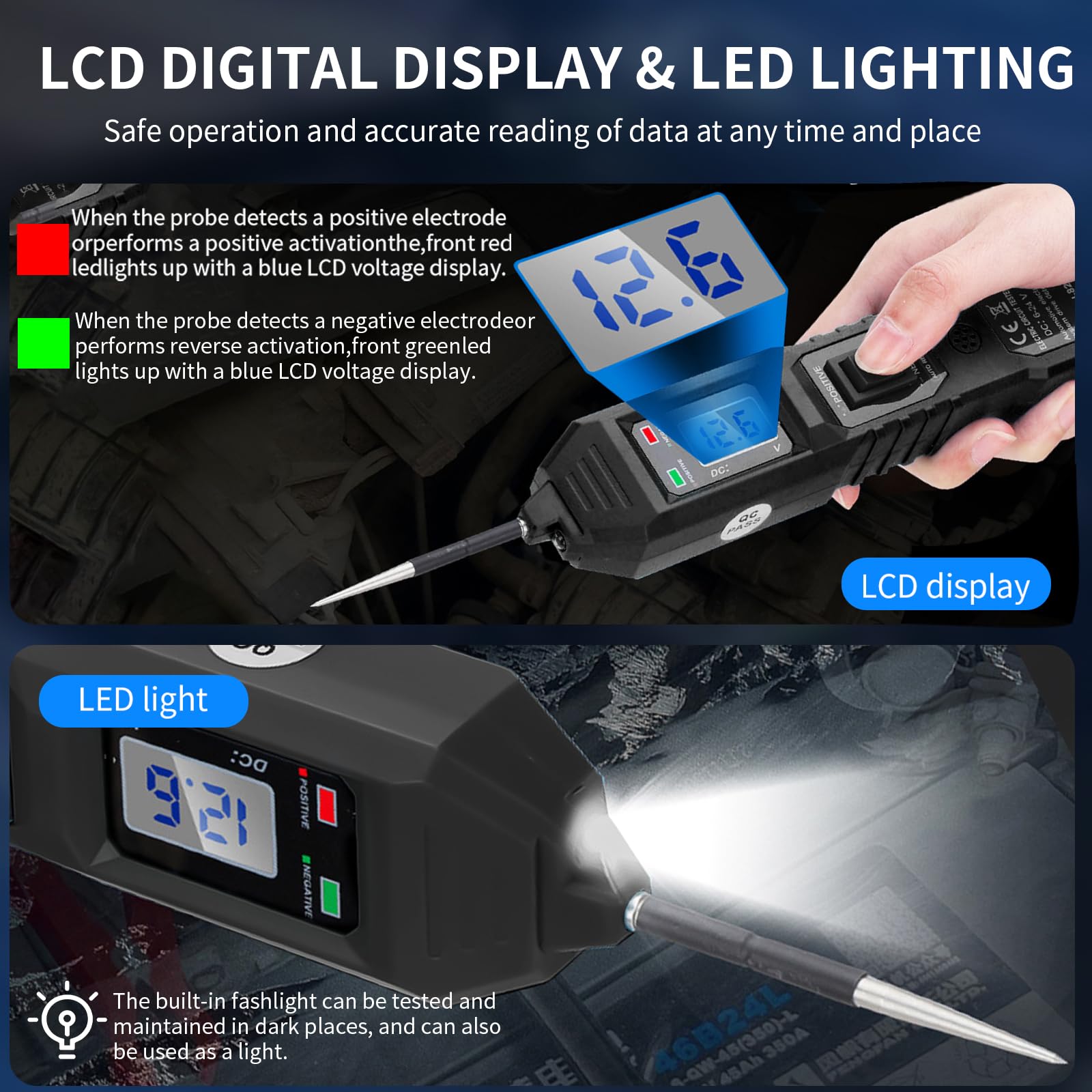Zzxker Power Circuit Probe Tester LED indicator signals safety status during tests