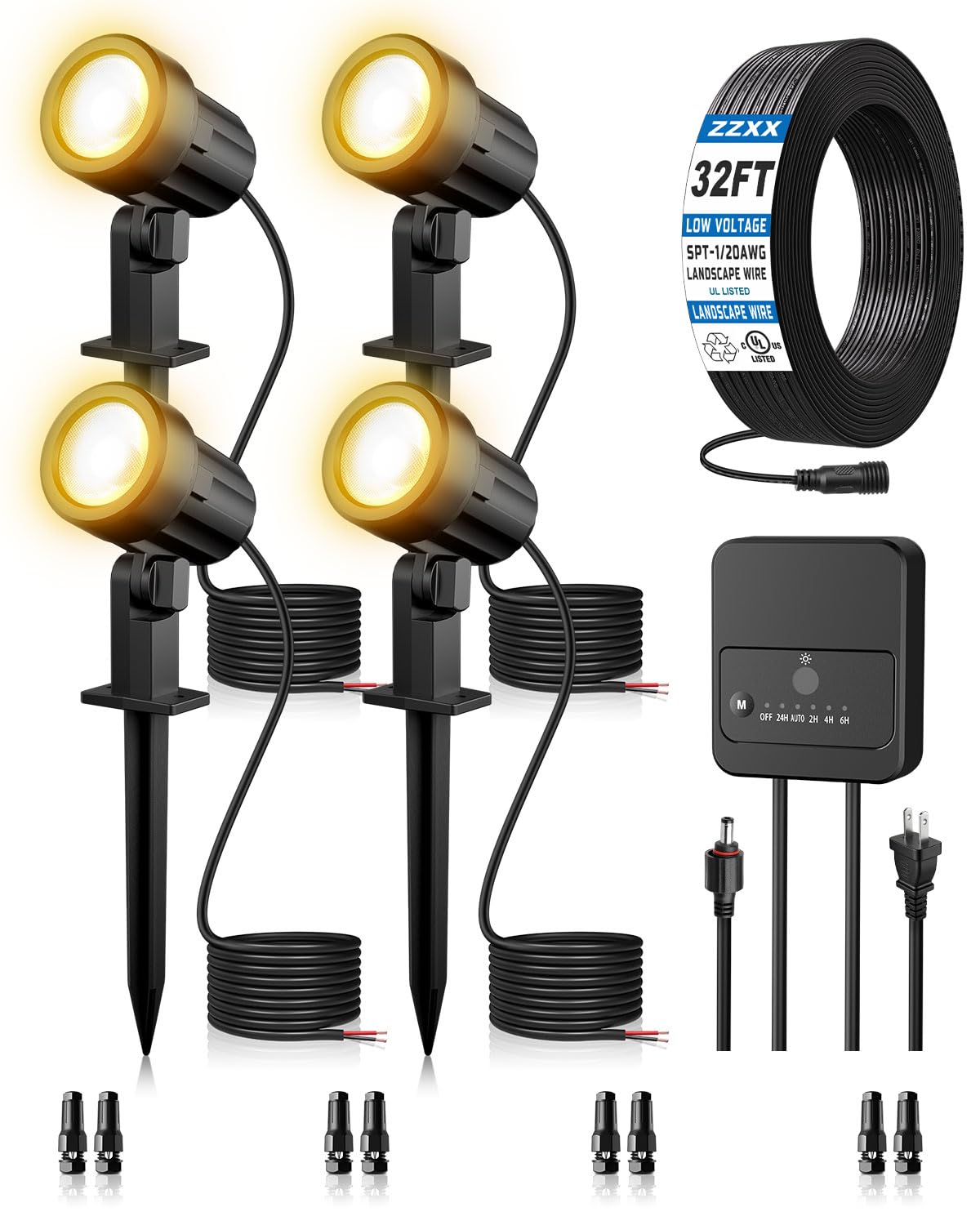 ZZXX LED landscape kit spotlight on front yard for welcoming curb appeal