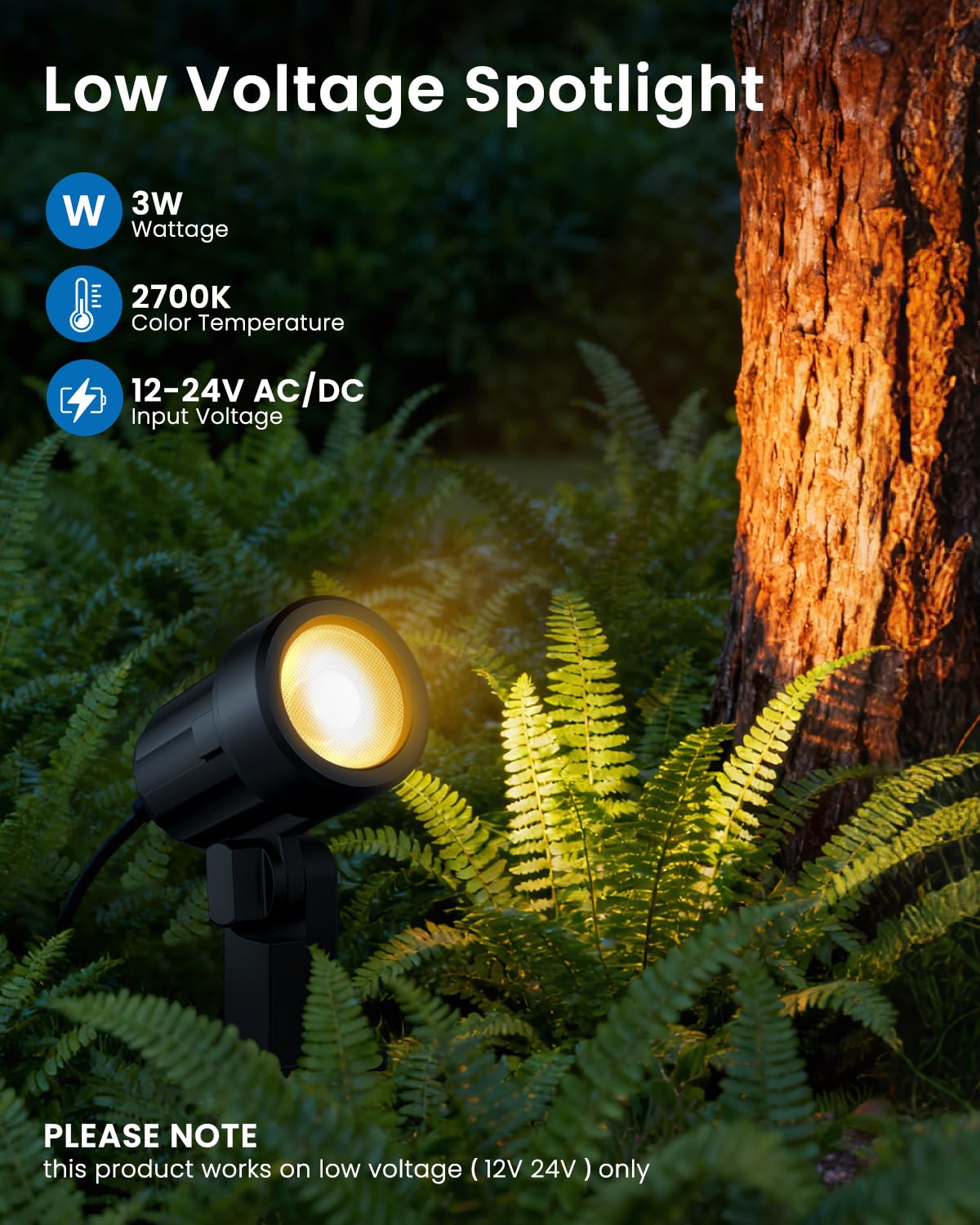 ZZXX LED landscape kit tree illumination highlighting a focal tree